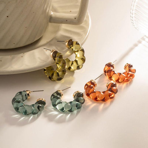 resin twist hoop earrings - MRSLM