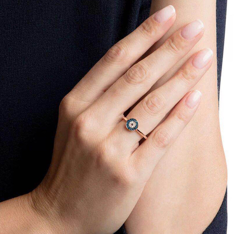 round evil eye alloy ring - MRSLM