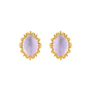 vintage chamomile topaz stud earrings, view 3 - MRSLM