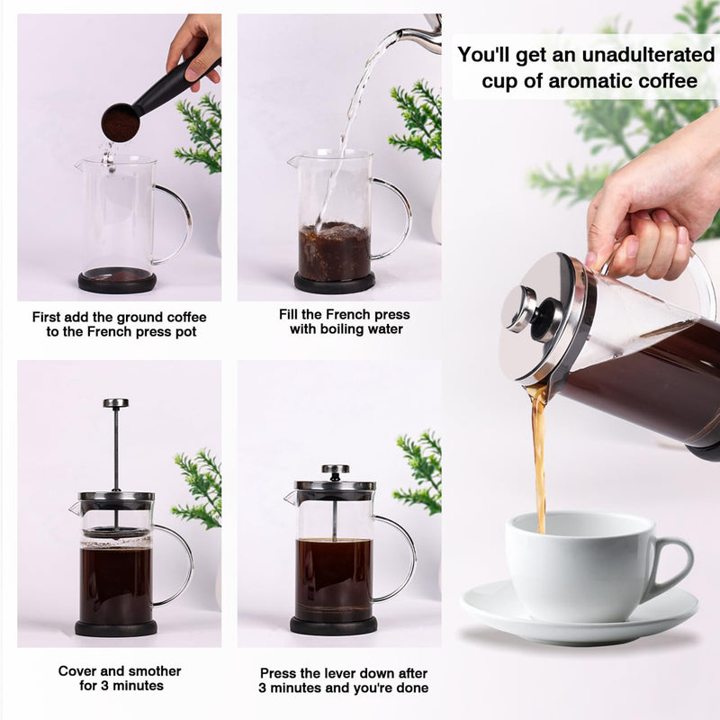 600ml portable French press coffee maker, view 5 - MRSLM