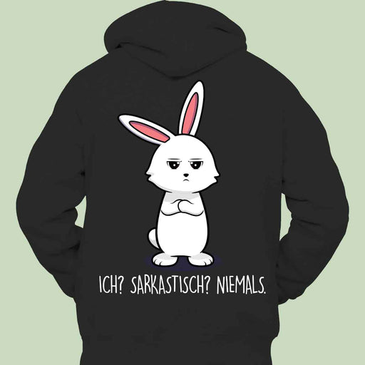 unisex rabbit back print hoodie black - MRSLM