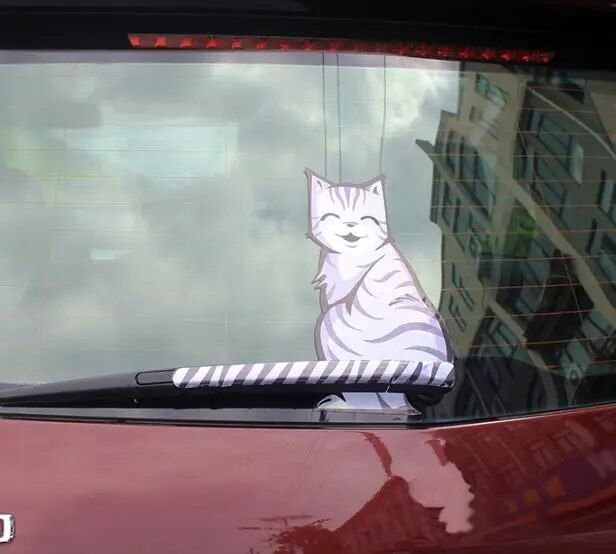 reflective cat car sticker, view 2 - MRSLM