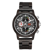 men's natural wood quartz watch, view 4 - MRSLM