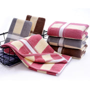 striped cotton face and bath towel, view 7 - MRSLM
