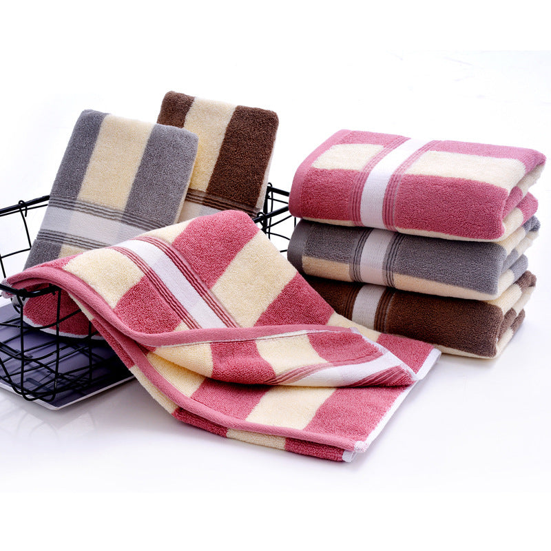 striped cotton face and bath towel, view 7 - MRSLM