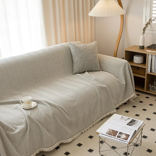 cream chenille sofa towel - MRSLM