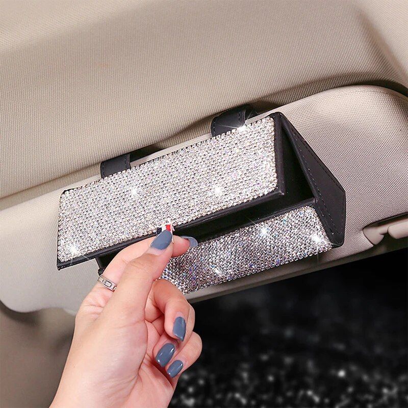 rhinestone car glasses case, view 8 - MRSLM