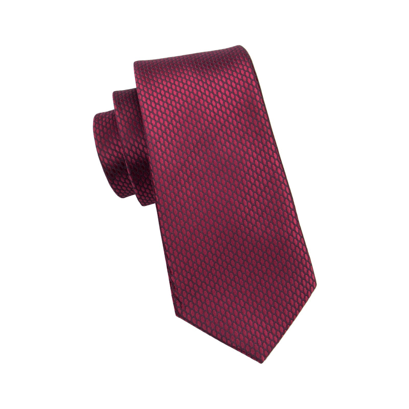 Red burgundy silk wedding tie set, view 6 - MRSLM