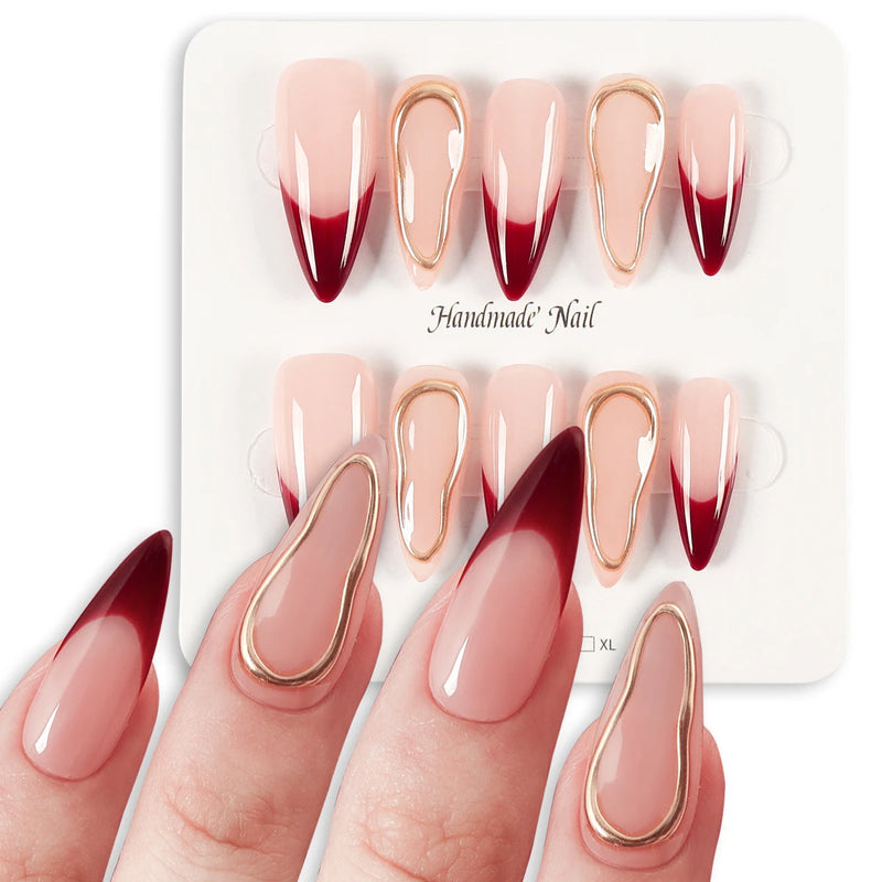 handmade press-on almond nails, view 8 - MRSLM