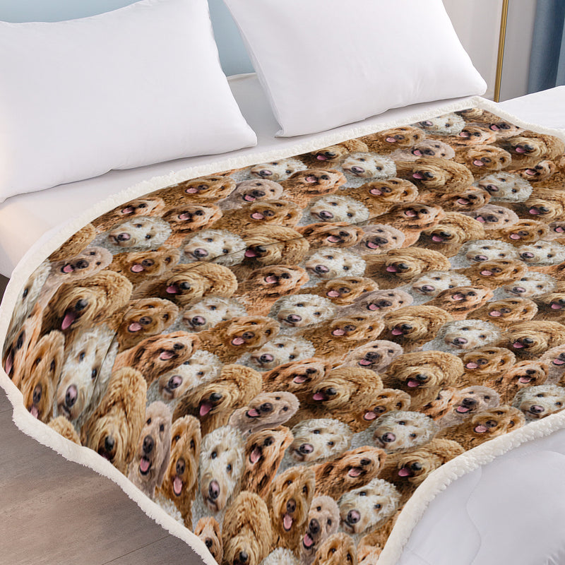 Cockapoo sherpa fleece throw blanket, view 8 - MRSLM