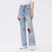 wide leg denim jeans, view 8 - MRSLM