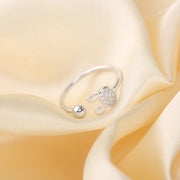 925 silver rabbit tail open ring, view 4 - MRSLM