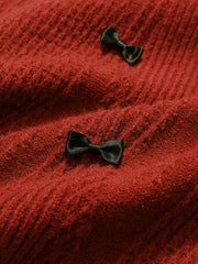 Women's red bow sweater, view 6 - MRSLM