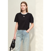 embroidered O-neck t-shirt, view 2 - MRSLM