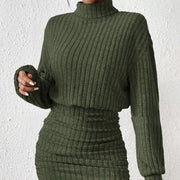 high neck ribbed knit suit, view 4 - MRSLM