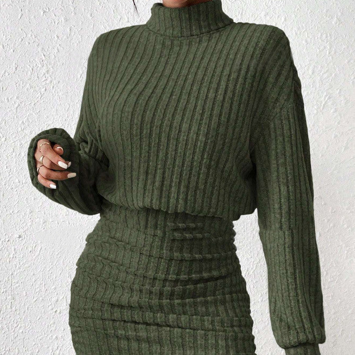 high neck ribbed knit suit, view 4 - MRSLM