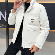 men's stand collar down jacket, view 2 - MRSLM