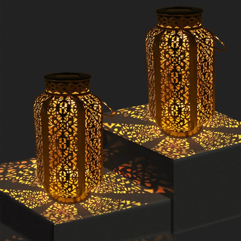 Vintage Solar Iron Art Lantern