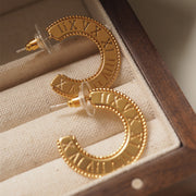 gold-tone roman numeral ring earrings - MRSLM