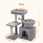 compact 2-in-1 cat tree condo, view 10 - MRSLM