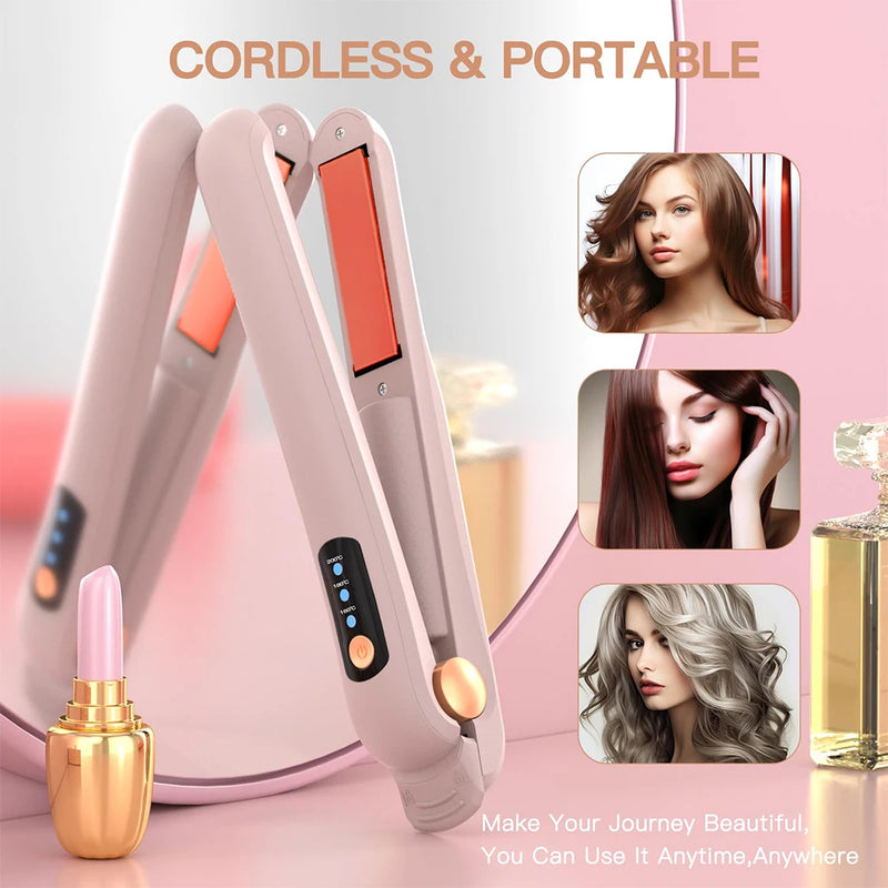 cordless hair straightener and curler, view 3 - MRSLM