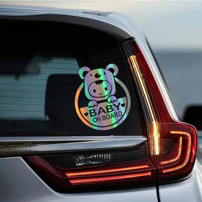 reflective baby on board car decal, view 10 - MRSLM