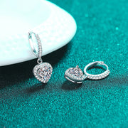 silver heart stud earrings, view 3 - MRSLM