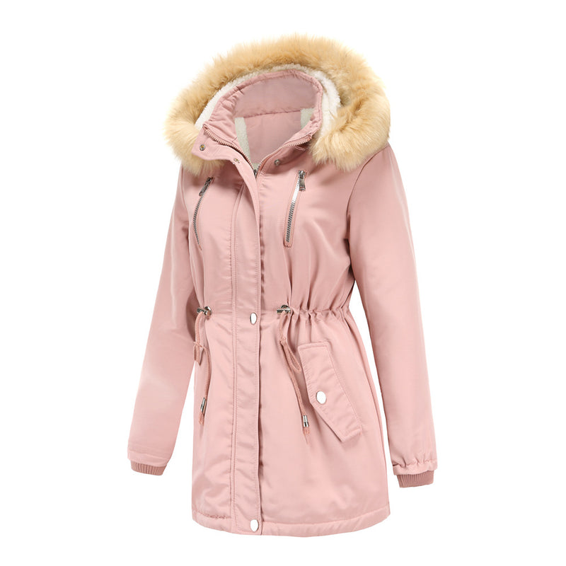Women's long fleece-lined parka with detachable hood, view 10 - MRSLM