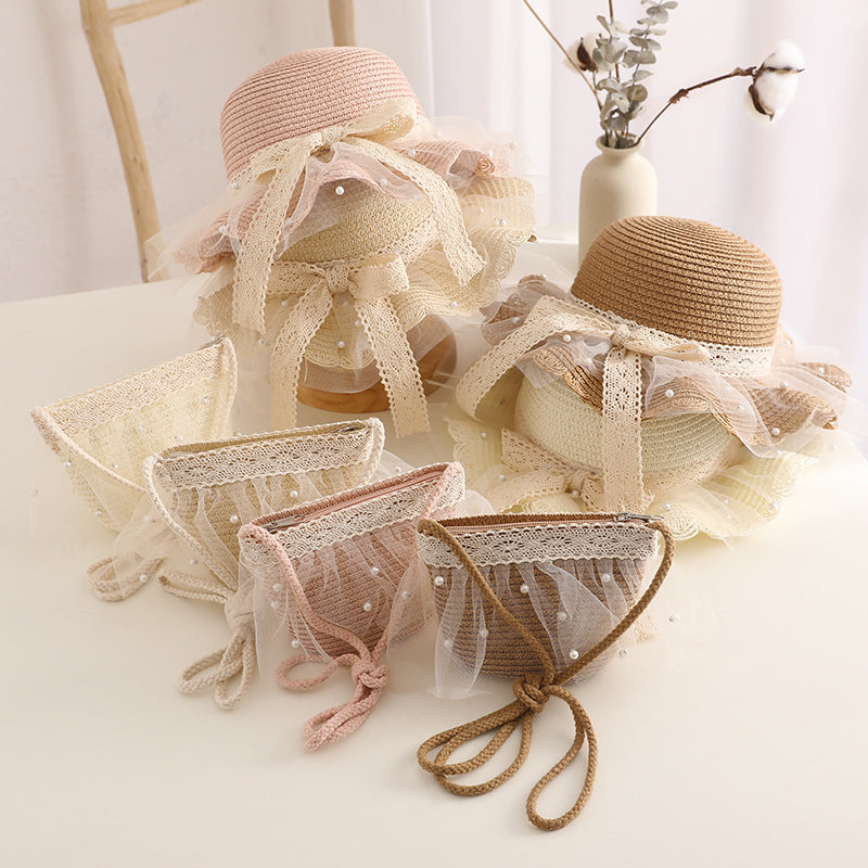 kids straw hat and handbag set, view 6 - MRSLM