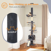 5-tier floor to ceiling cat tree, view 5 - MRSLM