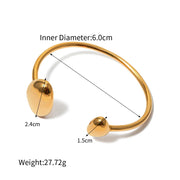 gold plated irregular open bangle, view 7 - MRSLM