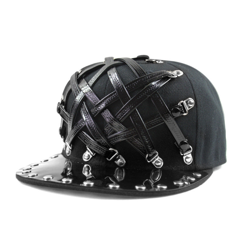 punk hip hop flat-brimmed cap, view 9 - MRSLM