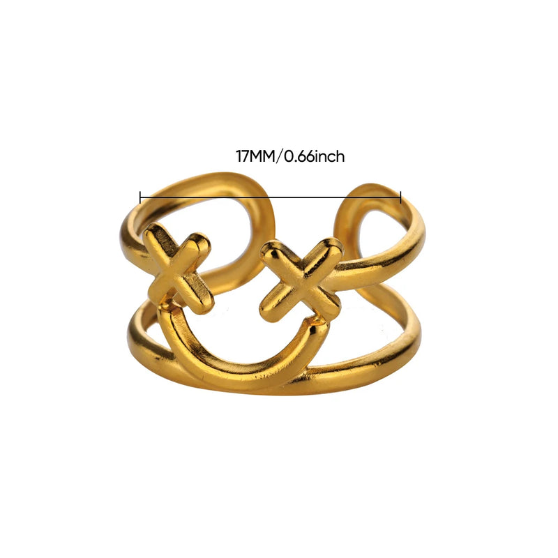 adjustable gold leaves ring, view 9 - MRSLM