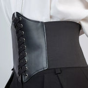 Wide faux leather corset belt, view 8 - MRSLM