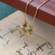 lucky horseshoe zircon necklace, view 2 - MRSLM