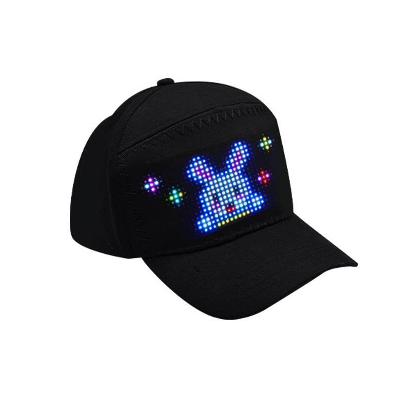 Bluetooth flexible LED screen hat, view 4 - MRSLM