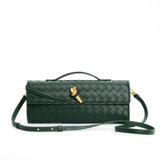 woven leather crossbody clutch bag, view 7 - MRSLM