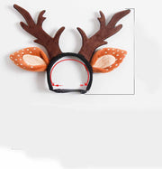 Plush Christmas reindeer antler headband for dogs and cats, view 4 - MRSLM