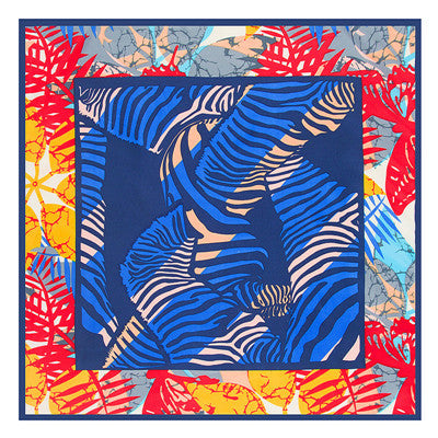 spring leaves silk blend scarf, view 5 - MRSLM