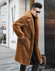 Men's long faux fur coat, view 9 - MRSLM