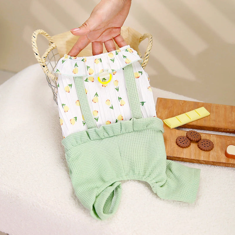 flower pattern dog jumpsuit, view 10 - MRSLM