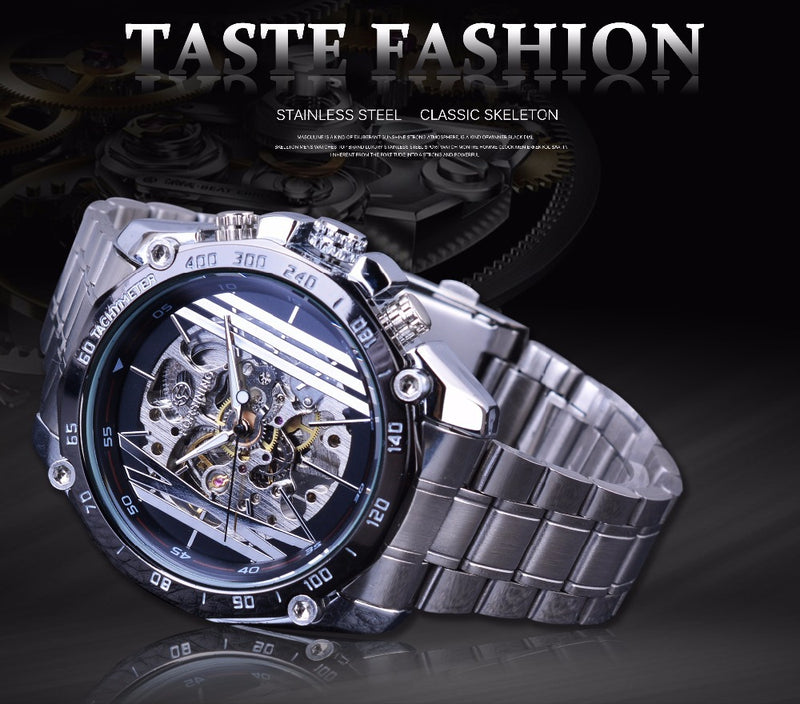 men's casual hollow mechanical watch, view 8 - MRSLM