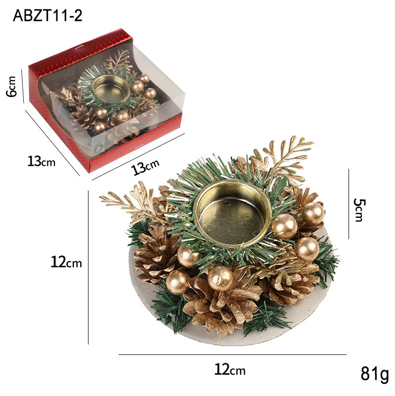 Christmas Pinecone and Berry Candle Holder Wreath