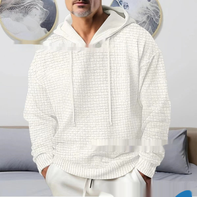 men's hooded jacquard sweater, view 2 - MRSLM