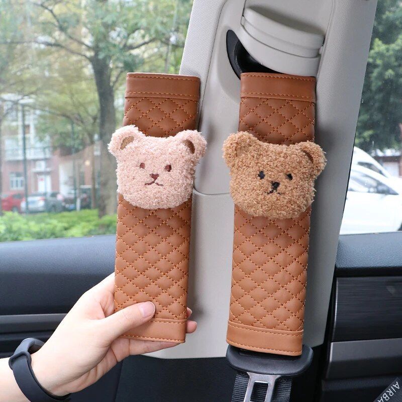 cute bear car seat belt cushion, view 9 - MRSLM