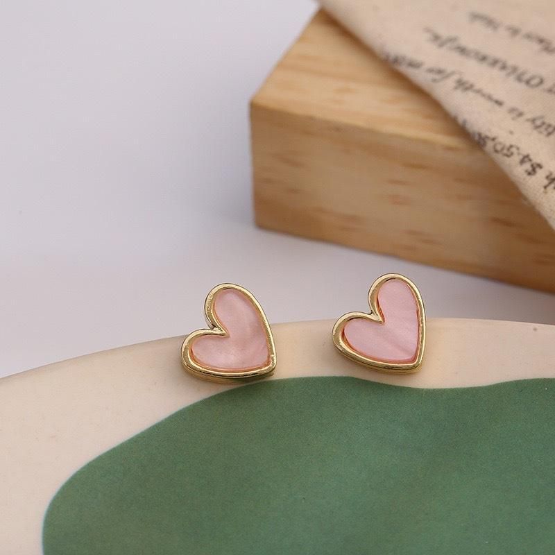 heart bling zircon stud earrings, view 6 - MRSLM