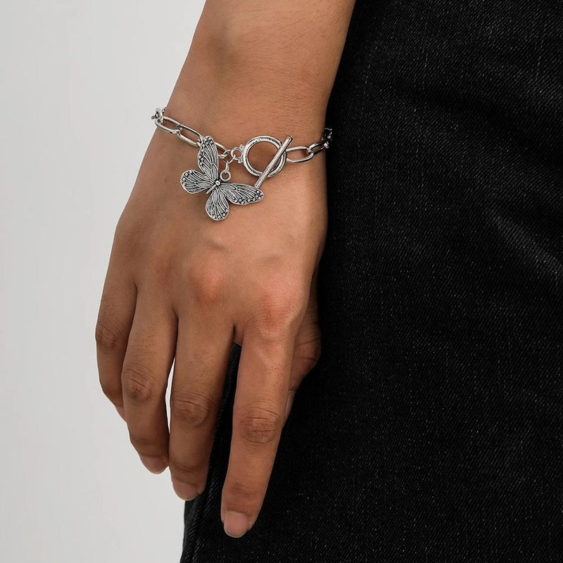 butterfly pendant chain bracelet, view 3 - MRSLM