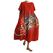 women's round neck 3D print dress, view 10 - MRSLM