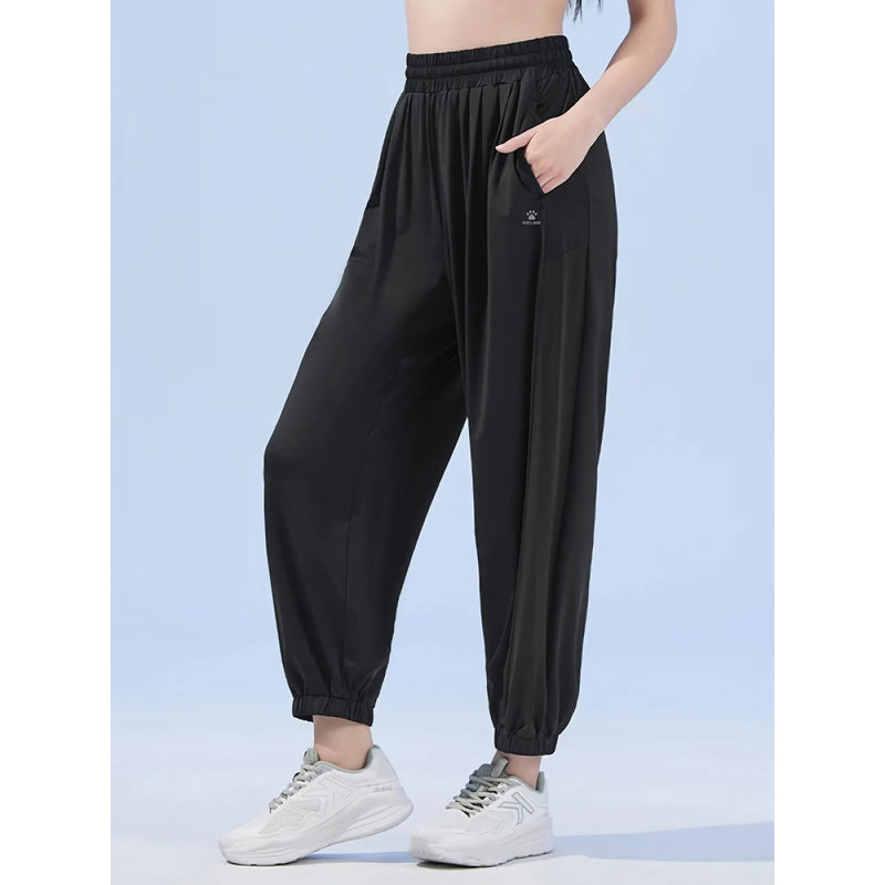 women's quick-dry ice silk yoga pants, view 3 - MRSLM