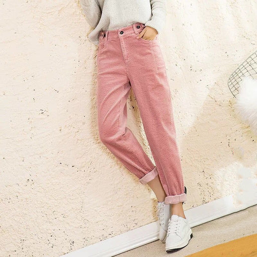 Women's high-waist corduroy harem pants - MRSLM